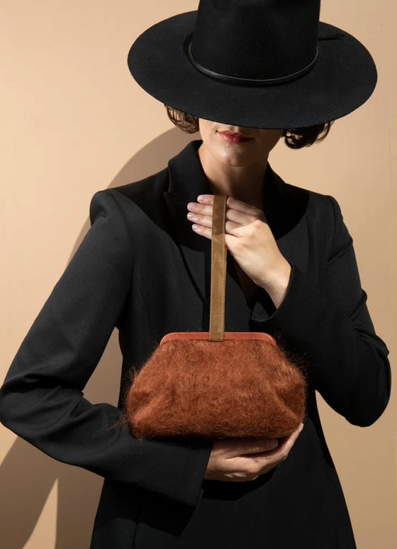 Susan Chestnut Mohair Clutch