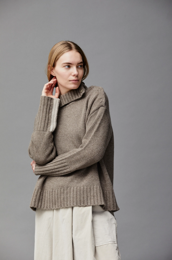 Kristensen du nord dark gray cashmere turtleneck sweater found at Patricia in Southern Pines, NC