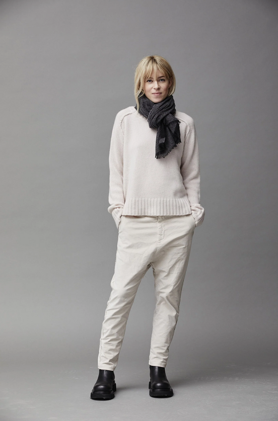 Kristensen du nord dark gray cashmere crew neck sweater found at Patricia in Southern Pines, NC