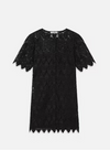 Black Lace Button Front Dress