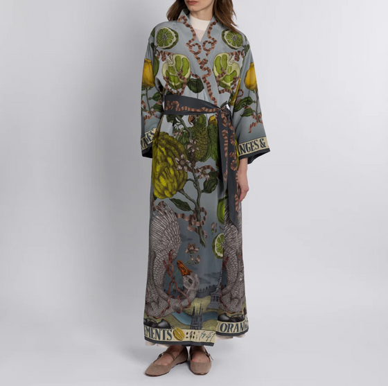 "Oranges and Lemons" Silk Robe Acid/Smog