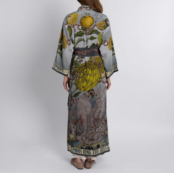 "Oranges and Lemons" Silk Robe Acid/Smog