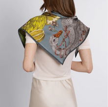  "Oranges and Lemons" Triangle Silk Twill Scarf Acid/Smog