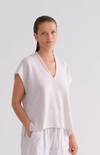 Cashmere V-Neck Sleeveless Sweater Chalk