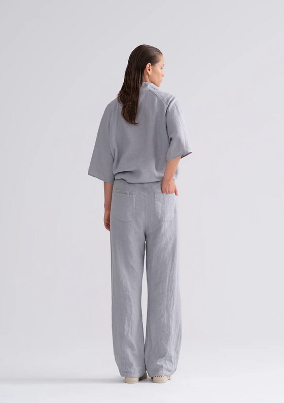 Wide Leg Linen Pant Chalk