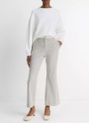 Structured Cotton Boucle Crew Neck Sweater Optic White