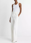 High Rise Pull On Linen Pant Off White