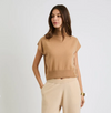 Anne Cap Sleeve Cashmere Top Sand