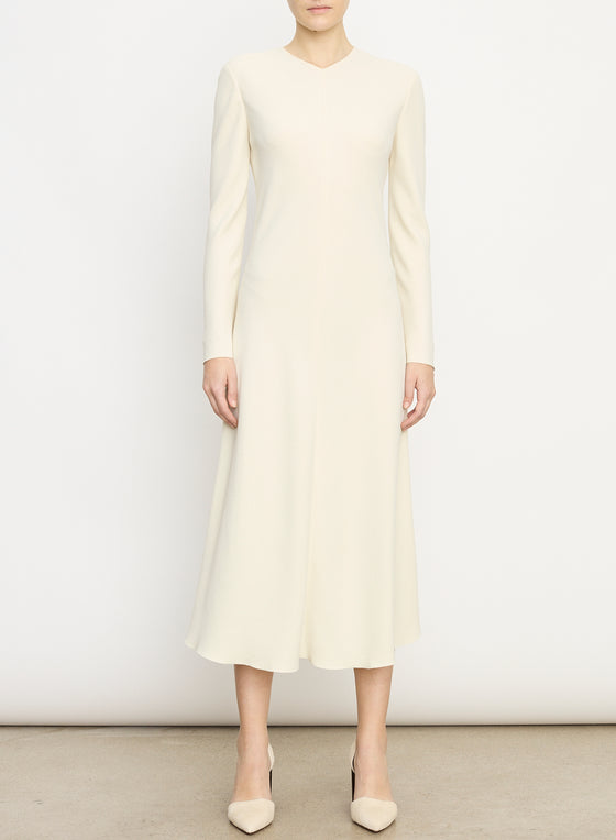 Vince Whte Longsleeve High V-Neck Dress found at Patricia in Southern PInes, NC