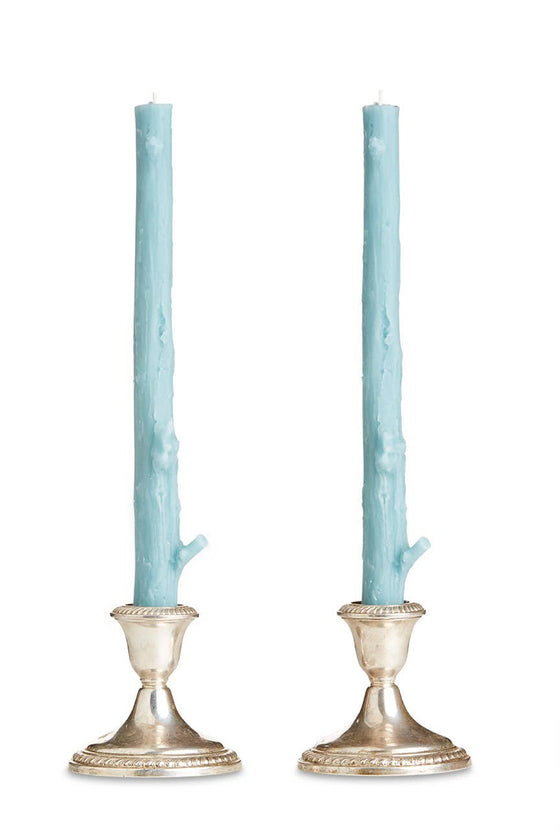 Cedar Candlesticks Pair in Robin Blue