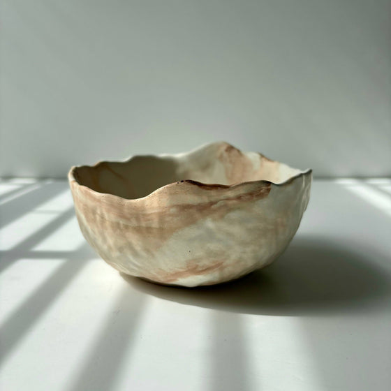 Daso Textured Bowl: Gold & Black Fusion Marble