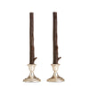 Cedar Candlesticks Pair in Dark Chocolate