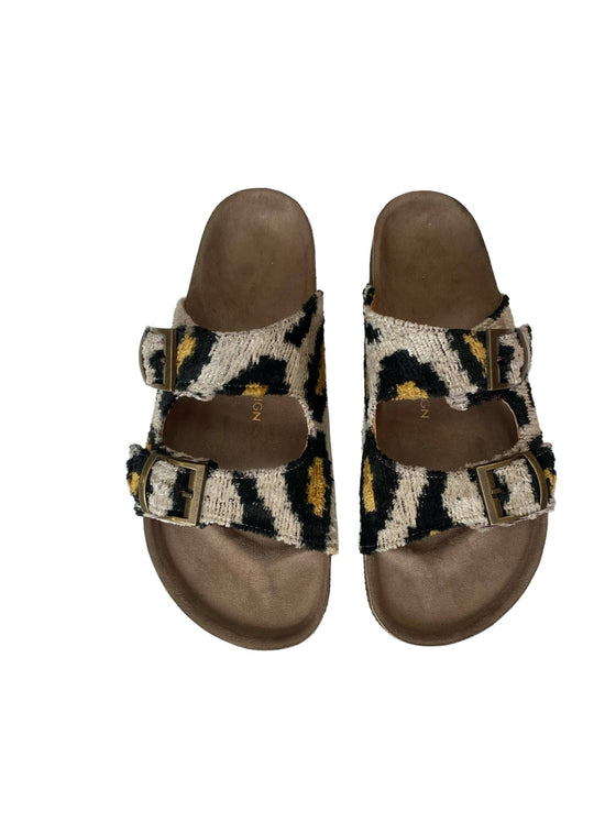 Leopard Silk Velvet Ikat Buckled Sandal