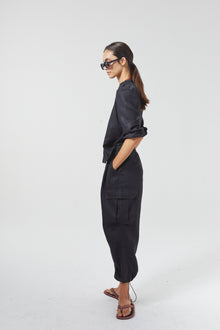  Cargo Linen Pants Black