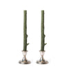 Cedar Candlesticks Pair in Forest Green