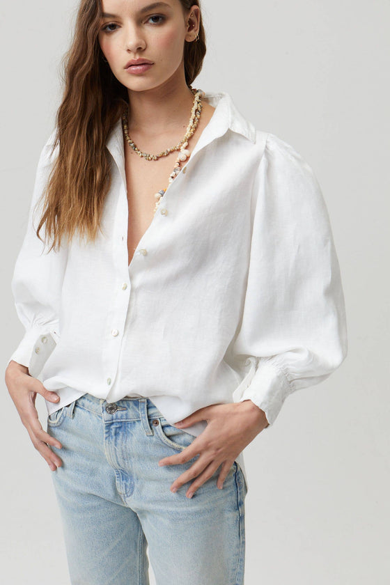 Camille Linen Shirt White