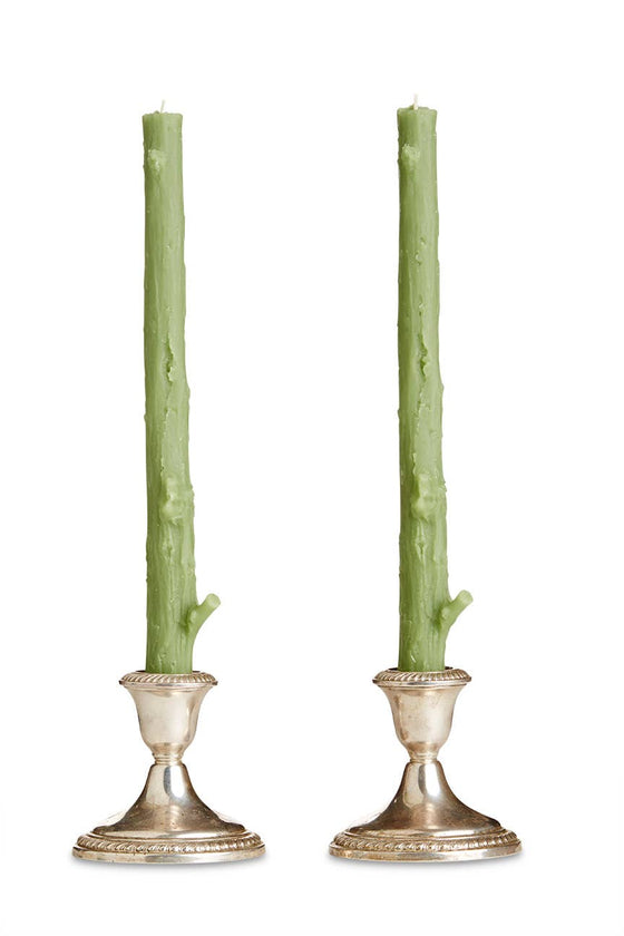 Cedar Candlesticks Pair in Forest Green