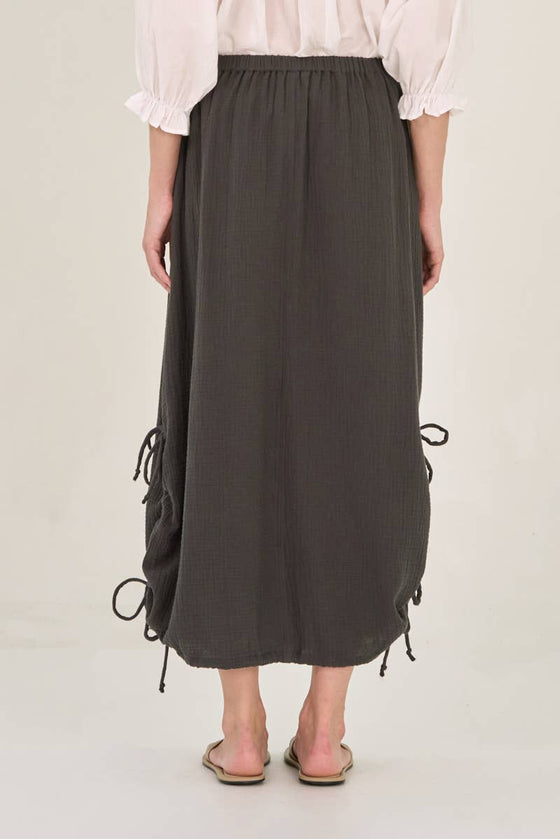 Gauze Midi Skirt Faded Black