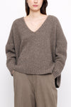 Chunky Umber V-Neck Sweater