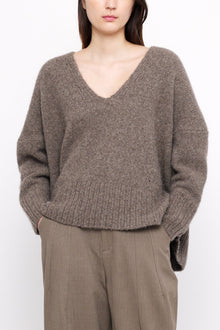  Chunky Umber V-Neck Sweater