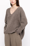 Chunky Umber V-Neck Sweater