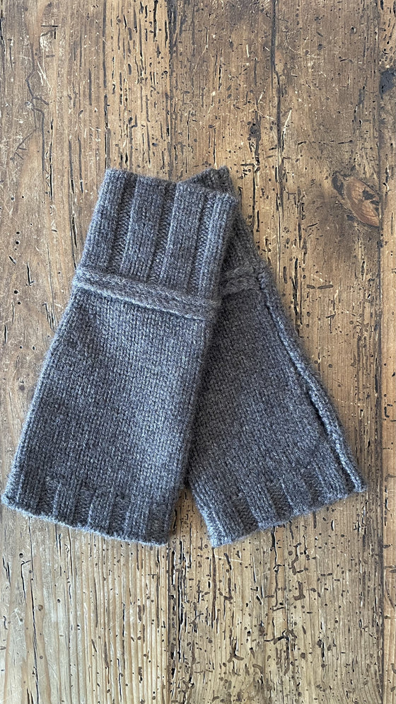 Cashmere Suede Open Mittens