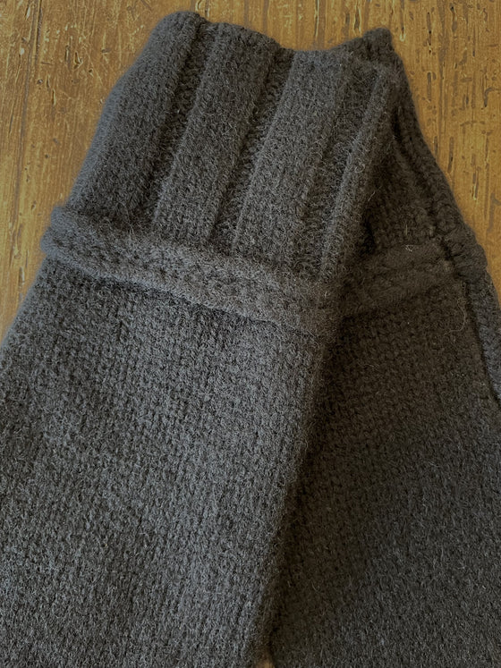 Cashmere Black Open Mittens