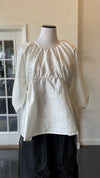 White Silk Blouse with Adjustable Sides