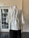 White Silk Blouse with Adjustable Sides