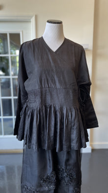  Black Silk Wrap Blouse