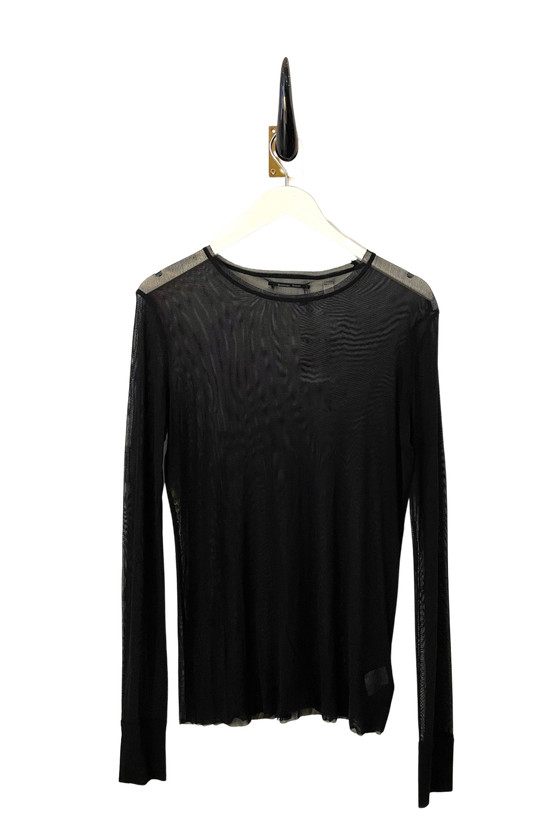 Brazeau Tricot Longsleeve Silk Tulle T - Black