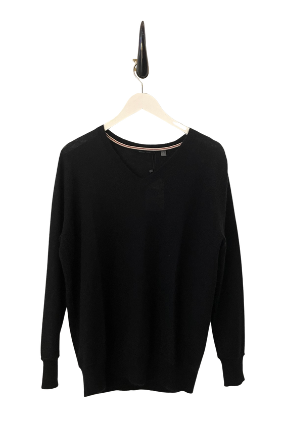 Brazeau Tricot Black Sheer V Sweater