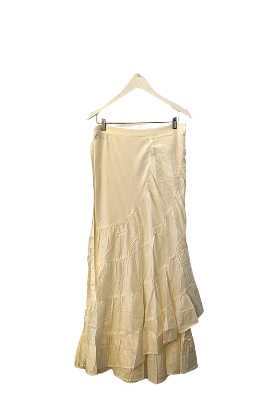 Cream Silk Flamenco Skirt