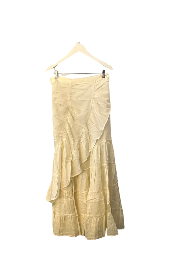 Cream Silk Flamenco Skirt