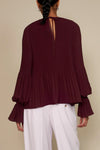 Kallmeyer Burgundy Crepe Pleat and Release Romance Top