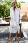 Emerson Fry Midi Linen Shirtdress in Sand