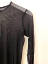 Brazeau Tricot Longsleeve Silk Tulle T - Black