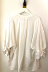 Jenna K White Over Sized Peasant Blouse