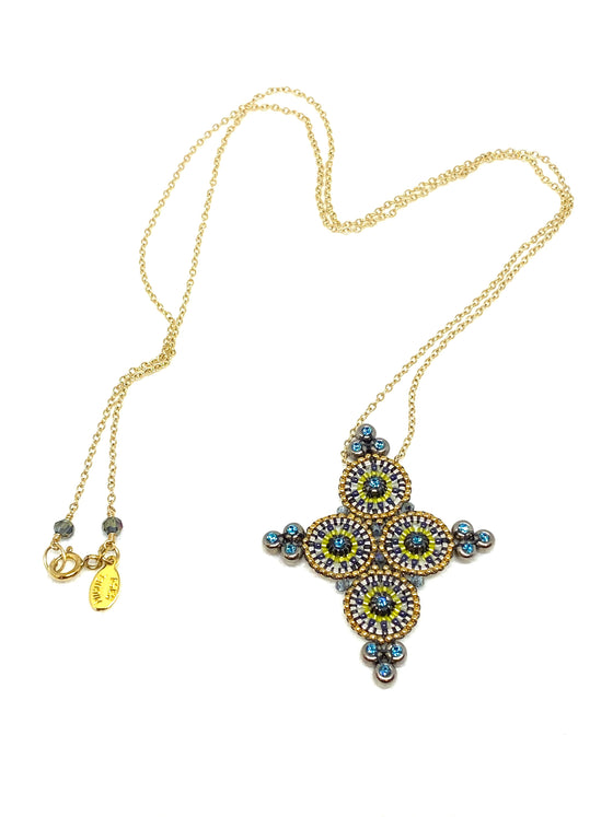 Miguel Ases Swarovski and Miyuki Necklace