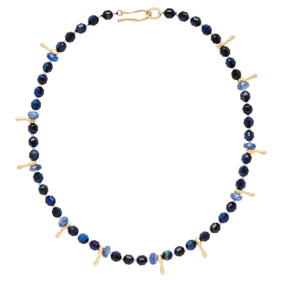 Julie Cohn Caspian Calima Kyanite Blue Tiger Eye Necklace