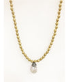 Brass Bead and Pearl necklace