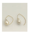 These simply elegant earrings consisting of a single baroque freshwater pearl floating on a wire.