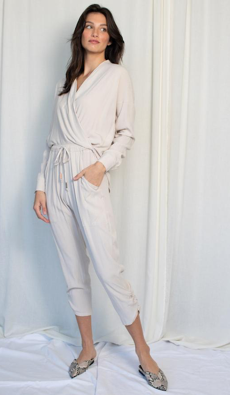 Natalie Busby Oyster Slim Slouch Pant