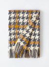 Burel Pied de Coq Throw in Mustard-Grey