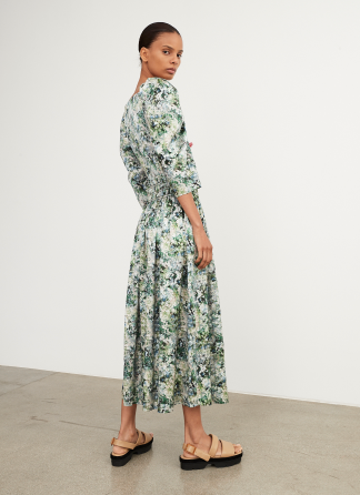 Vince Printed Floral Smocked Skirt