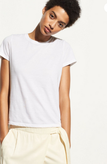  Vince White Essential Pima Cotton Crew Neck Tee