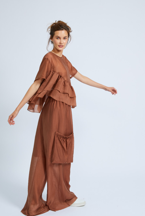 Shosh Space Pant in Burnt Sienna