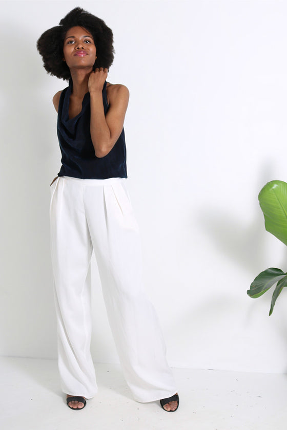 Natalie Busby Tencel Trouser White