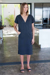 Emerson Fry | V Column Dress- Washed Slate