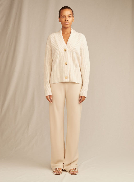 Vince White Raised Collar Cardigan